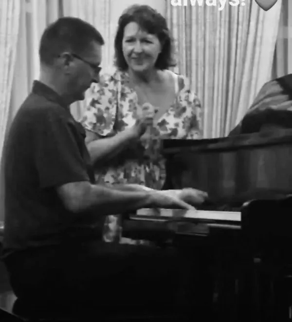 Playing the grand piano in Jamaica